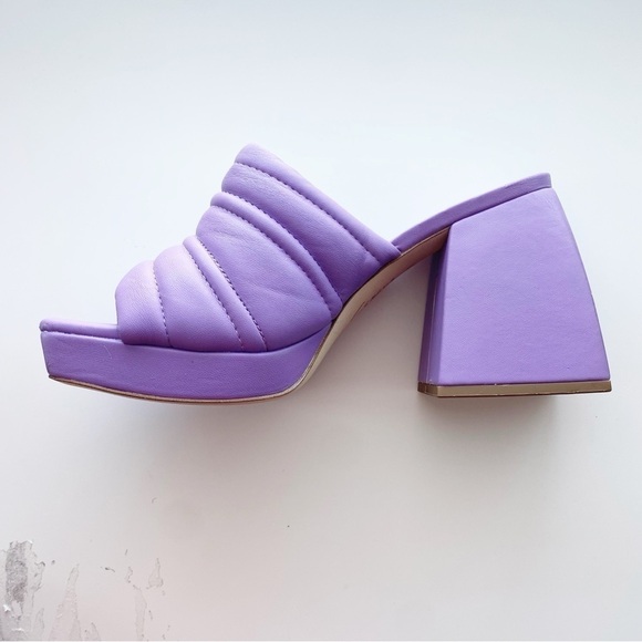 CIRCUS By Sam Edelman Marlie Lavender Puffer Chunky Platform Mules NEW - Picture 3 of 11